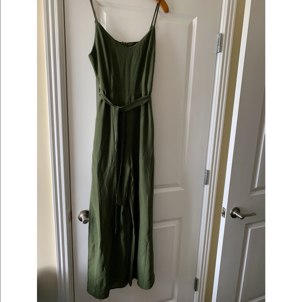 She+Sky Green Cropped-Length Jumpsuit